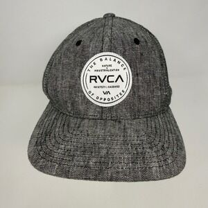 RVCA Starter Snapback Hat Black‎ Grey Heathered Logo Hat Cap Snap Back OSFA